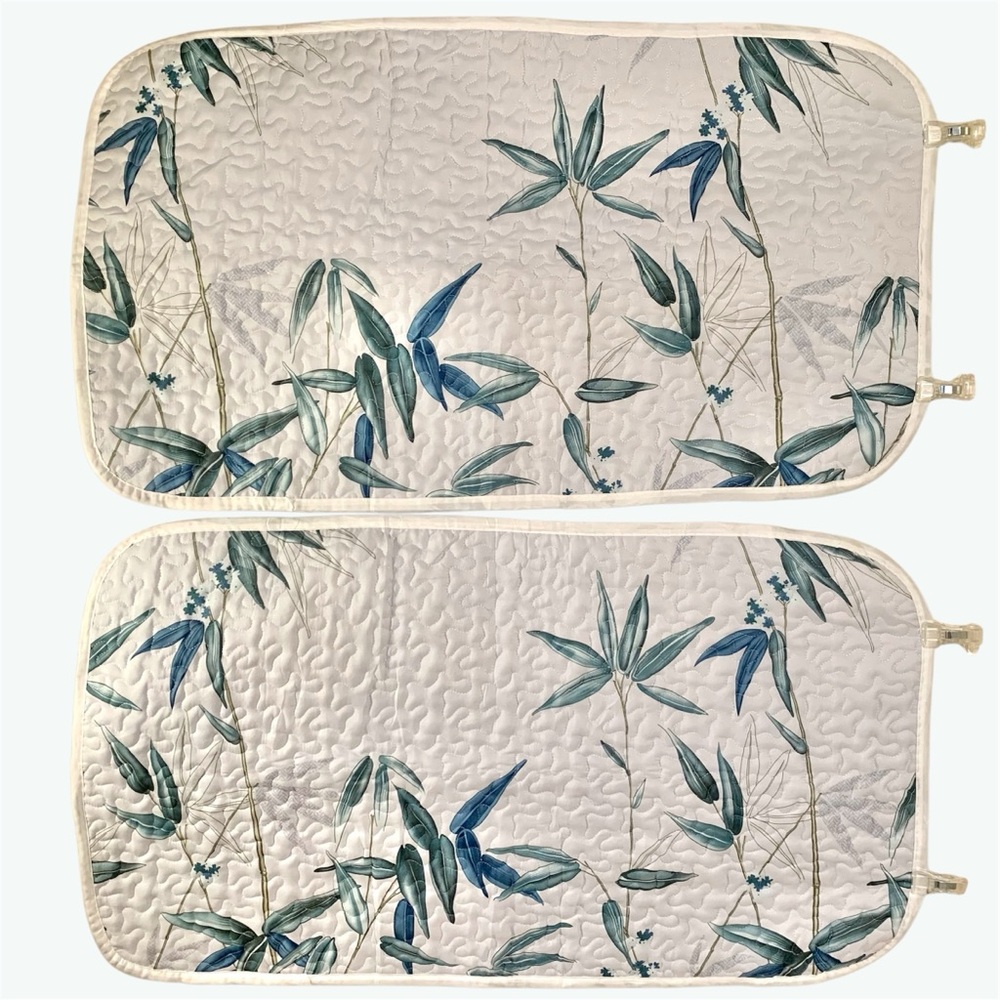 Bamboo Print Quilted King Size Pillow Shams ~ Set of 2